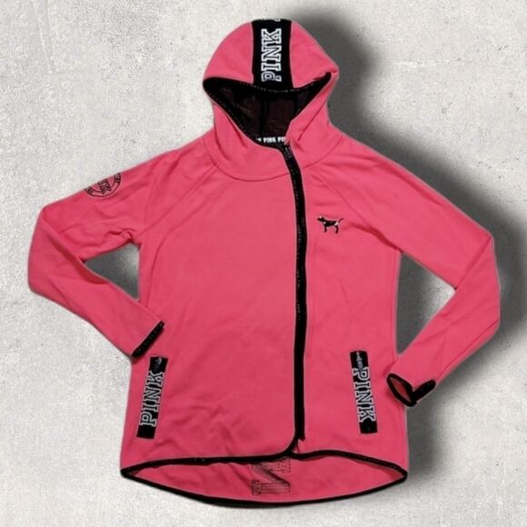 PINK ZIPPER HOODIE, SIZE XS - Picture 1 of 15